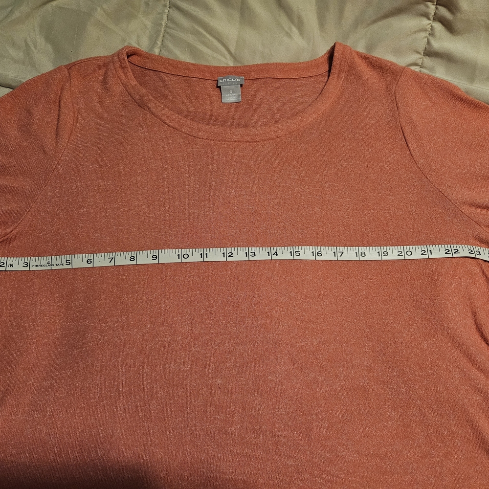 💞 Chico's Coral Short Sleeve Top - Picture 3 of 5